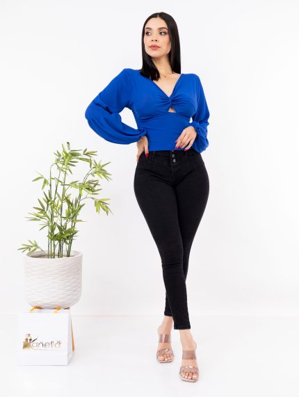 Blusa Victoria, elaborada en Tela Gasa Hindú Color Entero